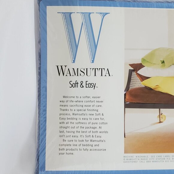 Wamsutta Queen Flat Sheet Denim Blue 250 Thread Count 50% Cotton 50% Polyester - Picture 8 of 11